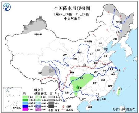 全国降水量预报图