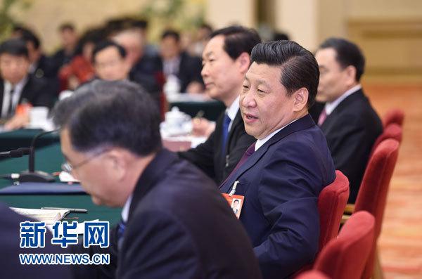 习近平李克强等分别参加一些代表团审议