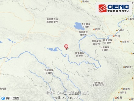 青海省玛多县发生4.5级地震震源深度7千米（图）