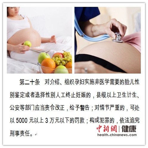 卫计委拟禁止擅自鉴定胎儿性别 拟最高罚款3万