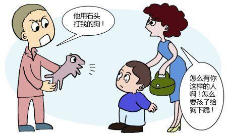 6岁小孩扔石头砸中贵宾犬 狗主人逼其对狗下跪
