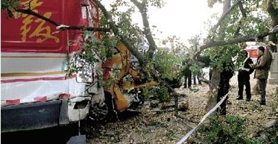 凌晨郑州一卡车突然“发飙” 连续挤伤5辆车后逃逸