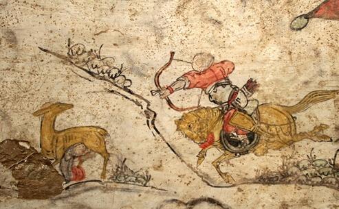 陕西一处元代壁画墓大雨过后现身 绘宴饮图(图)