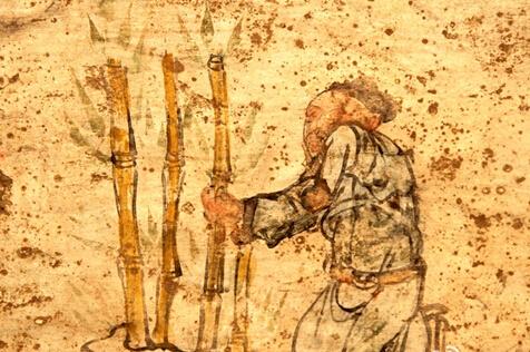 陕西一处元代壁画墓大雨过后现身 绘宴饮图(图)