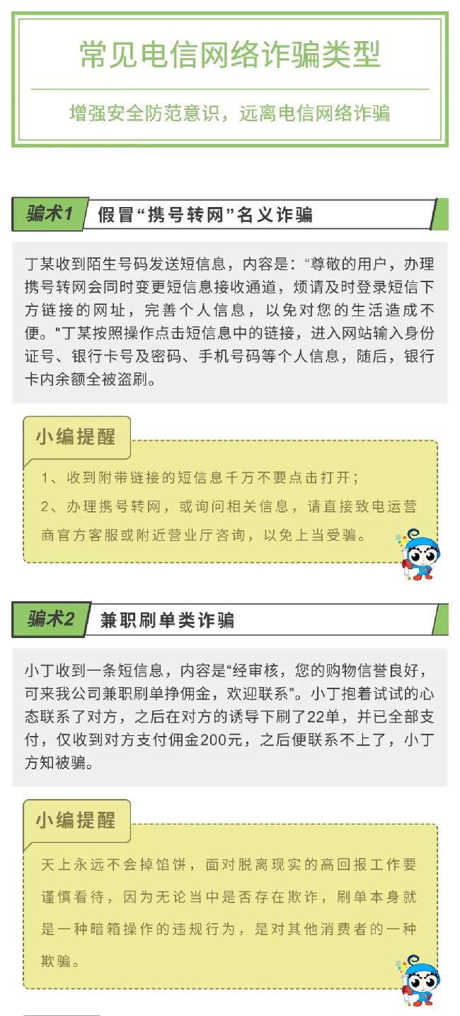 【提醒】远离电信网络诈骗，小心这6类骗术！