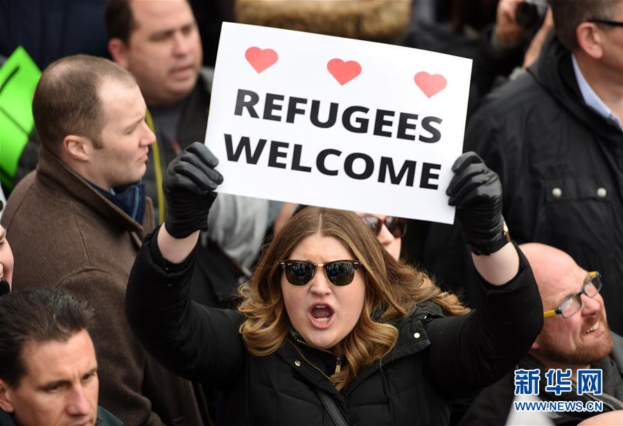 （国际）（2）美国民众集会抗议特朗普移民新政
