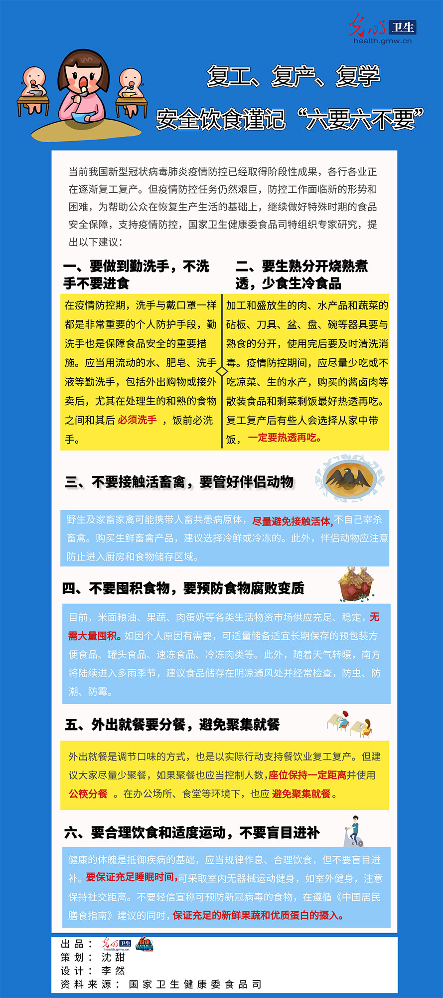 【一图读懂】复工复产复学 安全饮食谨记“六要六不要”