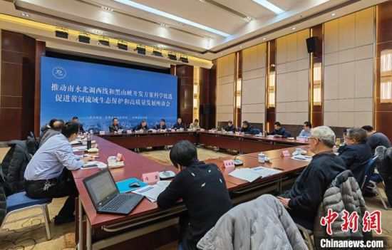 图为专家围绕推动南水北调西线和黑山峡开发方案科学比选等议题进行探讨。 刘玉桃 摄