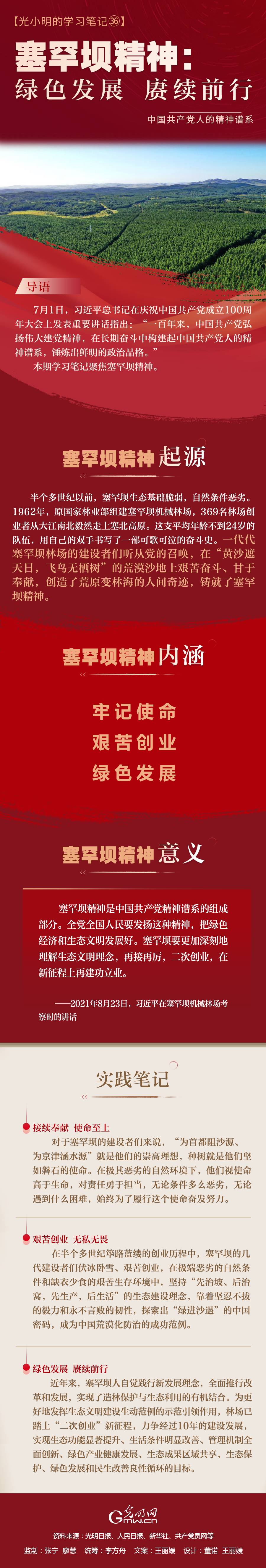 【光小明的学习笔记㊱】塞罕坝精神：绿色发展 赓续前行