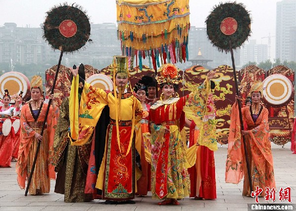 唐代皇家庆典西安重现 民众感受“盛唐style”