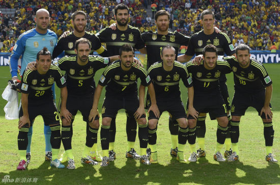 巴西世界杯最后一战，西班牙队同澳大利亚队比赛首发