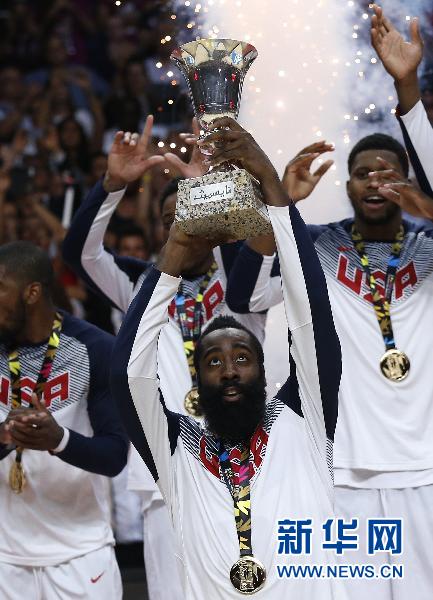 （体育）（1）篮球——美国队夺得世界杯冠军