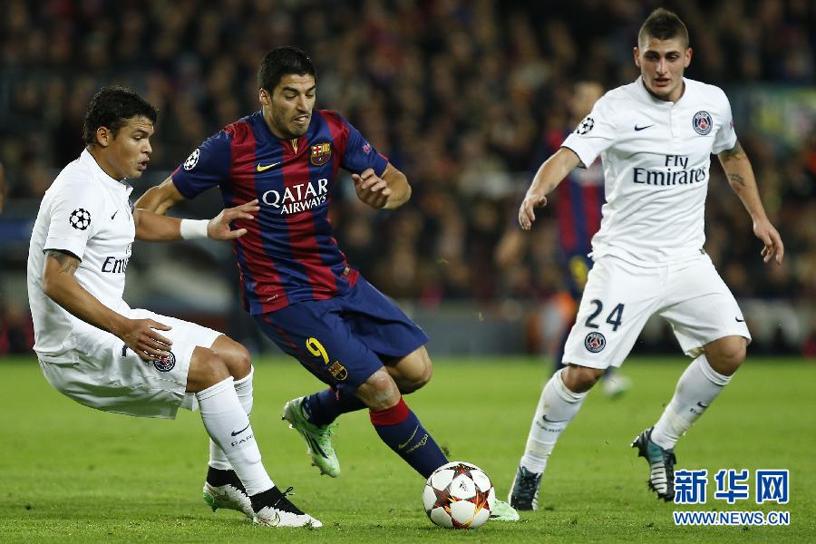 （体育）（8）足球——欧冠：巴塞罗那胜巴黎圣日耳曼