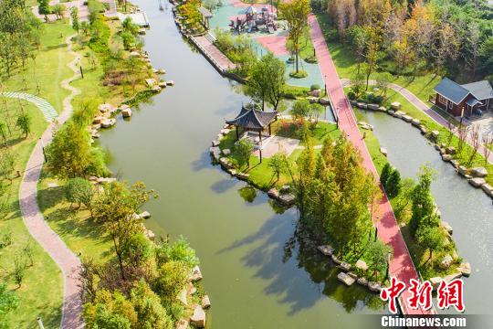 航拍扬州蒋王民众家门口的“绿色客厅”