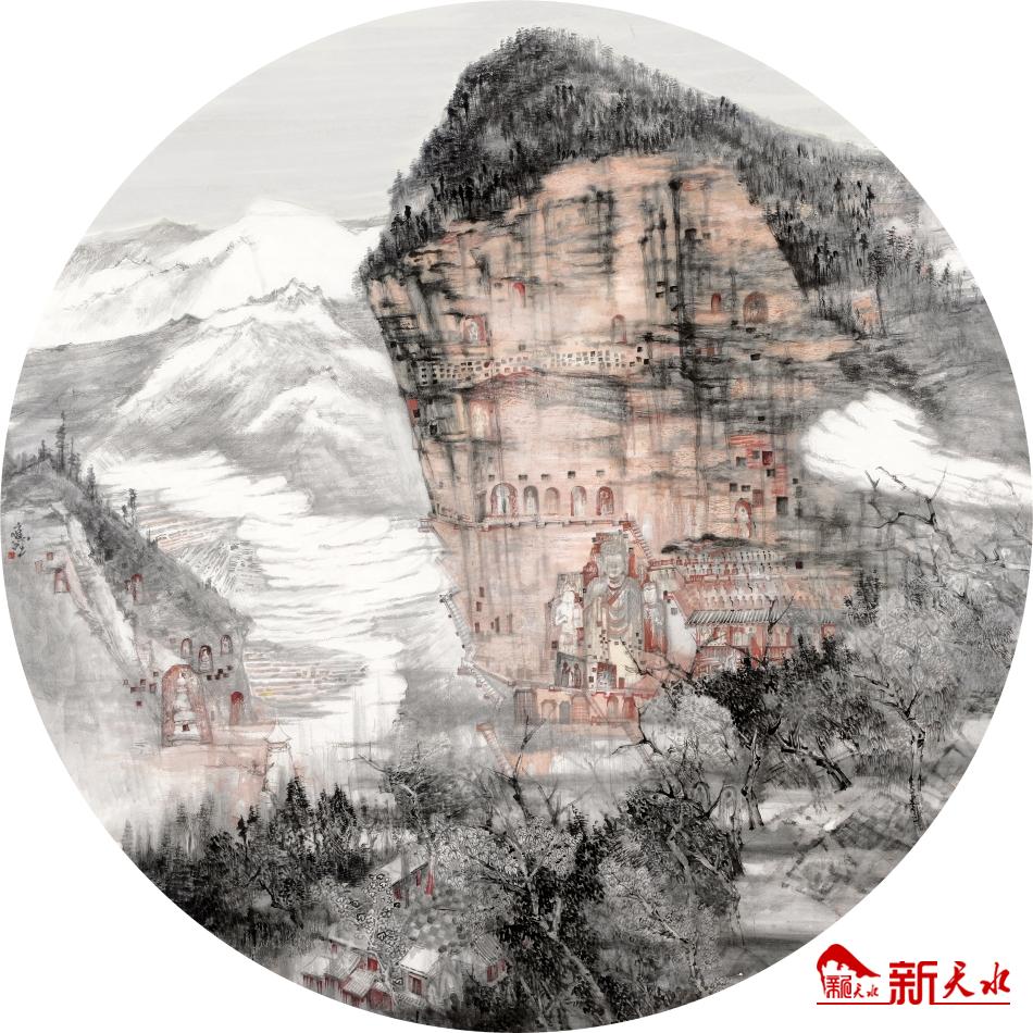 画笔描绘锦绣麦积